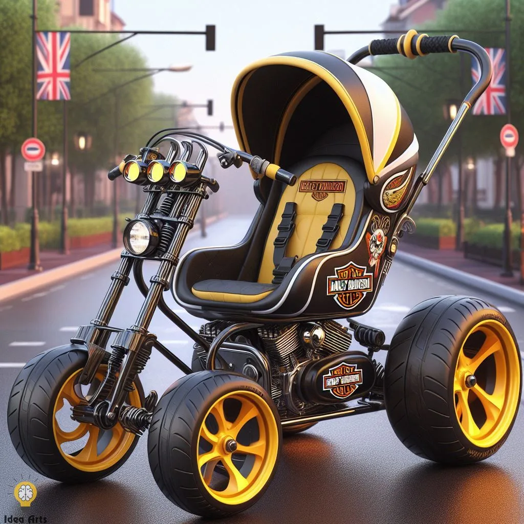 Unique Baby Stroller Design Inspired by Harley Davidson