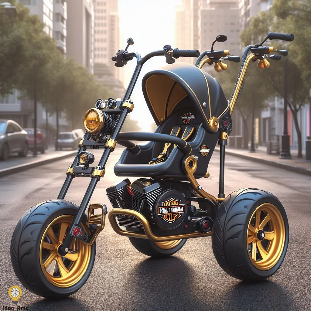 Unique Baby Stroller Design Inspired by Harley Davidson