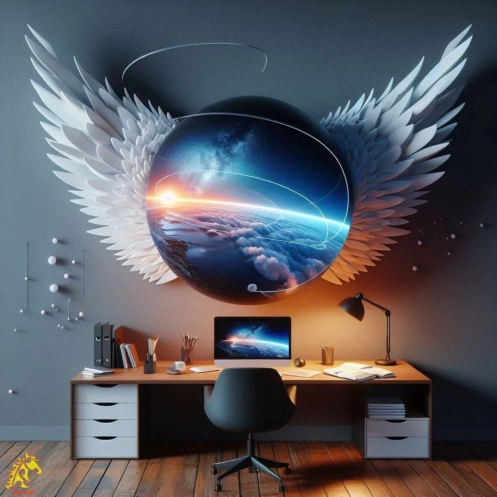 Angel Wings Shaped Home Office Desk Design: Inspire Your Workspace