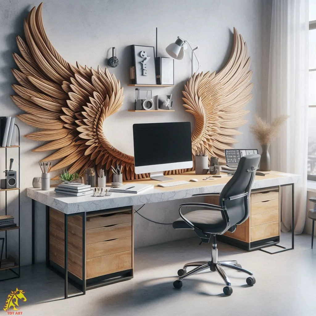 Angel Wings Shaped Home Office Desk Design: Inspire Your Workspace