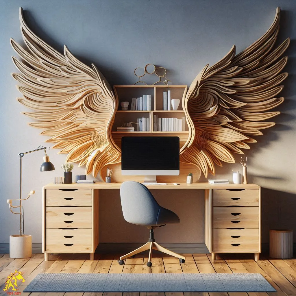 Angel Wings Shaped Home Office Desk Design: Inspire Your Workspace