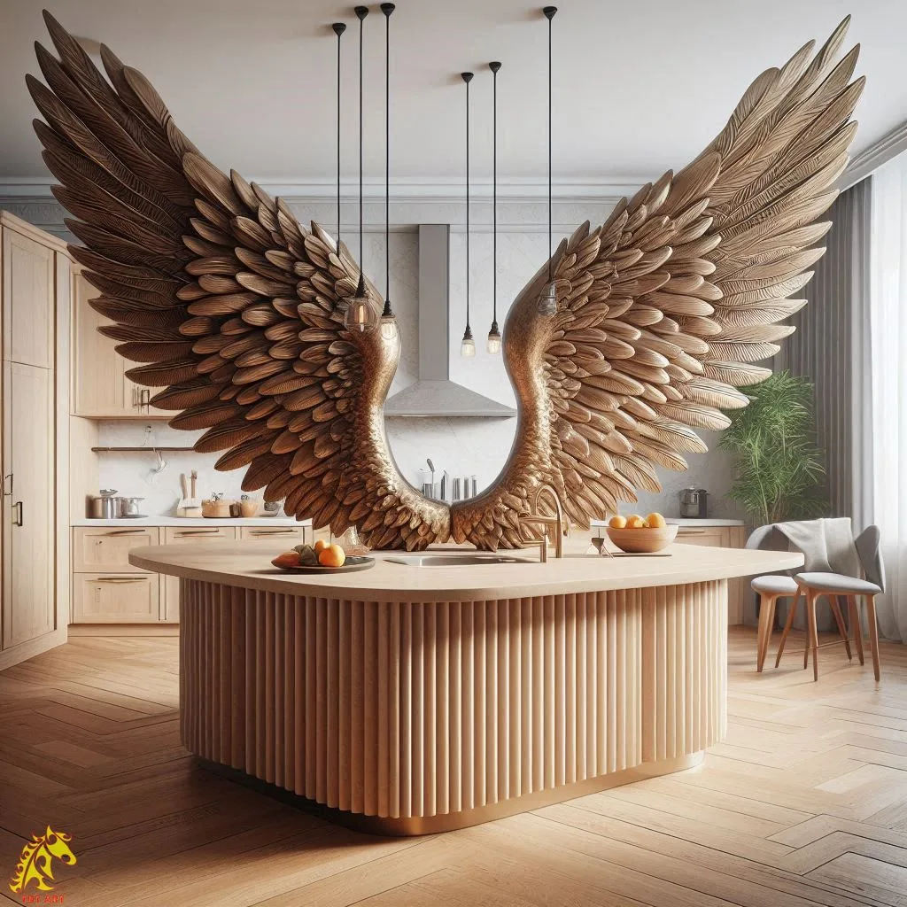 Angel Wings Shaped Kitchen Island Design: Adding Elegance to the Heart of Your Home