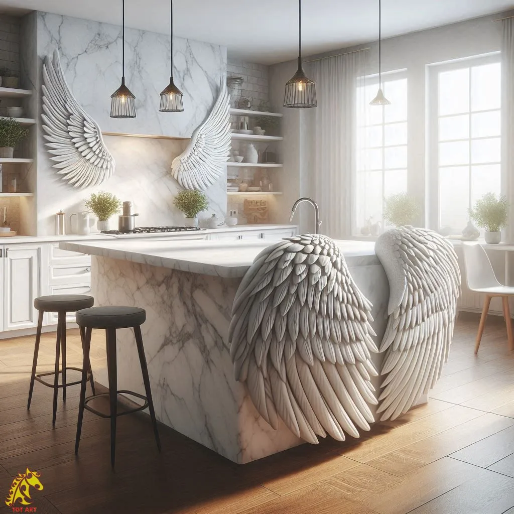 Angel Wings Shaped Kitchen Island Design: Adding Elegance to the Heart of Your Home