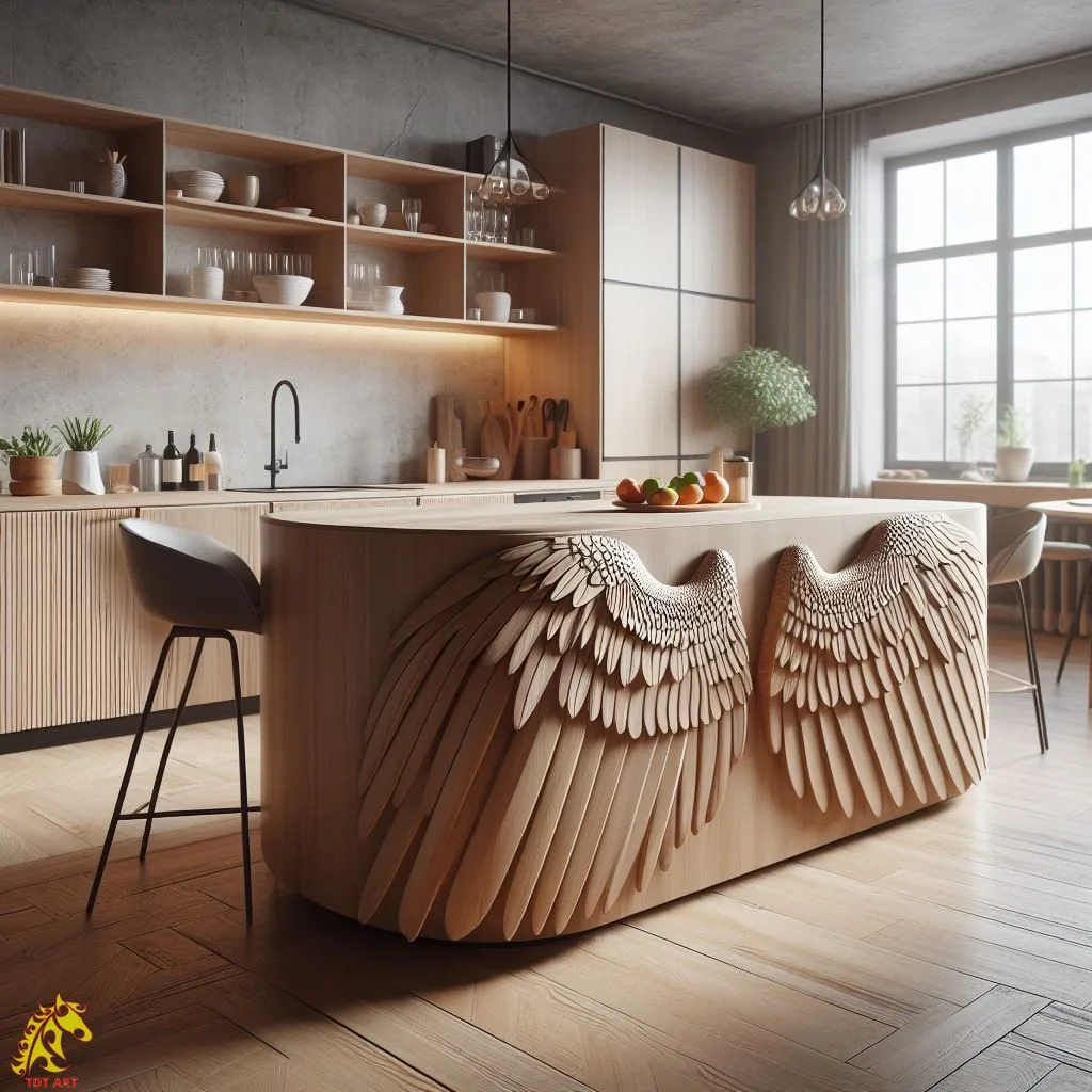 Angel Wings Shaped Kitchen Island Design: Adding Elegance to the Heart of Your Home