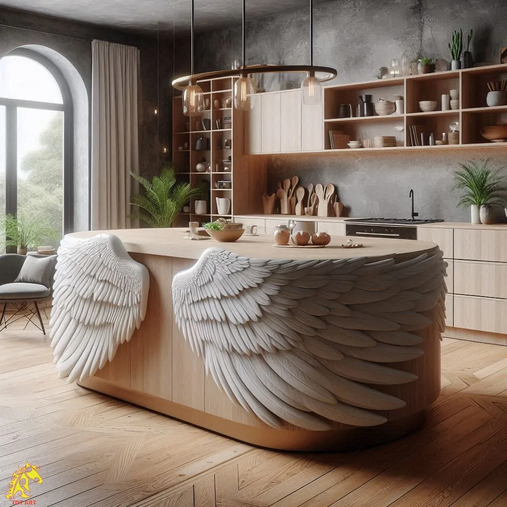 Angel Wings Shaped Kitchen Island Design: Adding Elegance to the Heart of Your Home