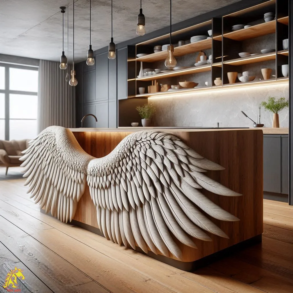 Angel Wings Shaped Kitchen Island Design: Adding Elegance to the Heart of Your Home