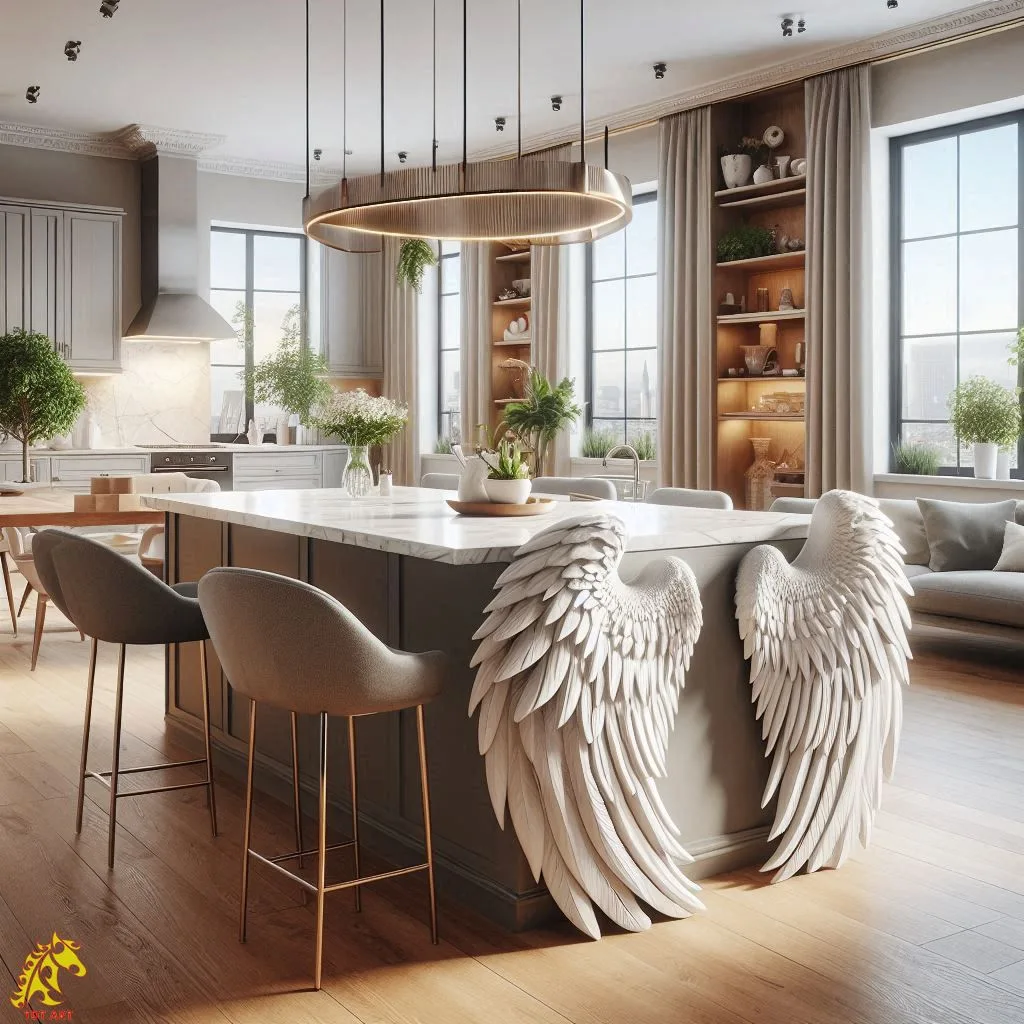 Angel Wings Shaped Kitchen Island Design: Adding Elegance to the Heart of Your Home