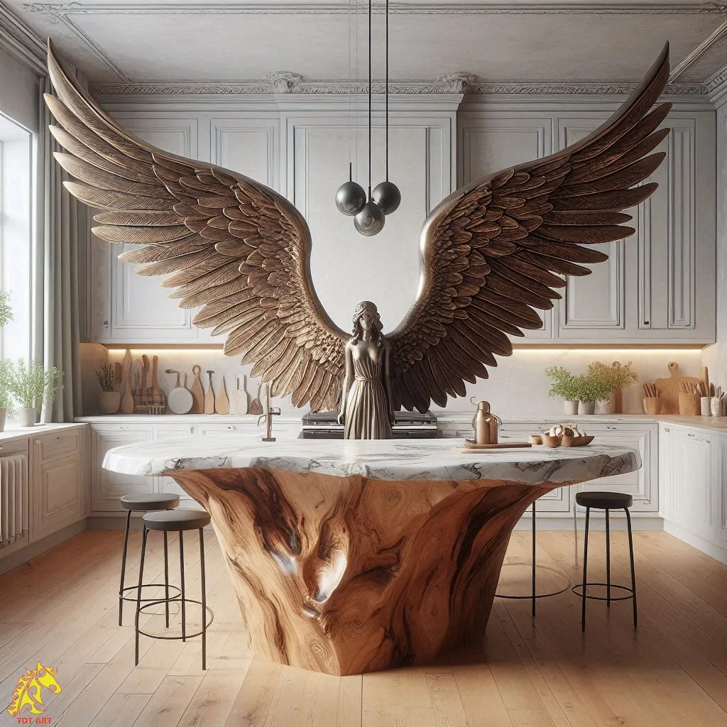 Angel Wings Shaped Kitchen Island Design: Adding Elegance to the Heart of Your Home