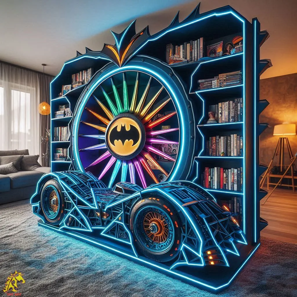 Batmobile Inspired Bookshelf Design: An Iconic Fusion of Style and Functionality