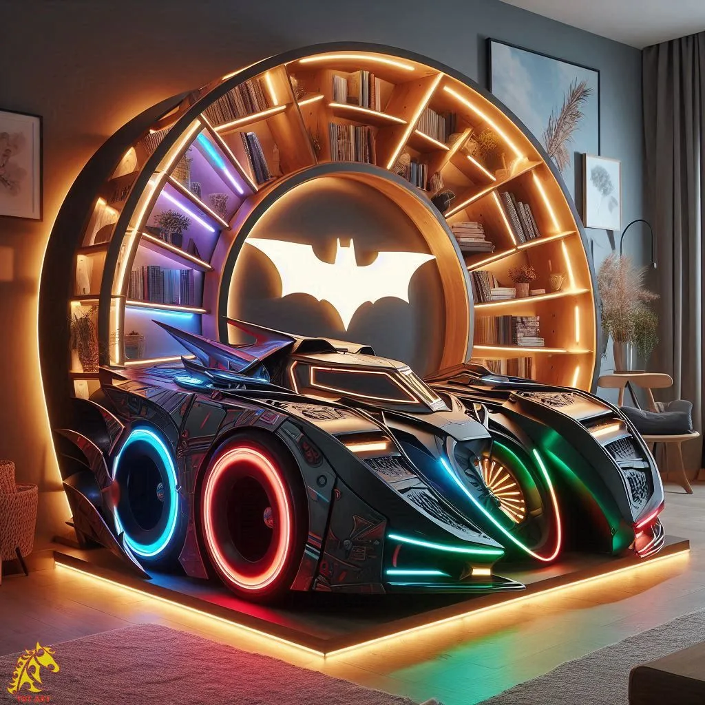 Batmobile Inspired Bookshelf Design: An Iconic Fusion of Style and Functionality