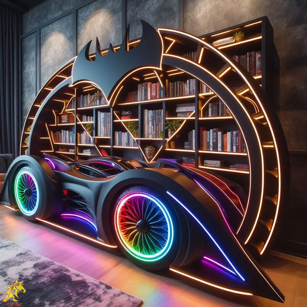 Batmobile Inspired Bookshelf Design: An Iconic Fusion of Style and Functionality