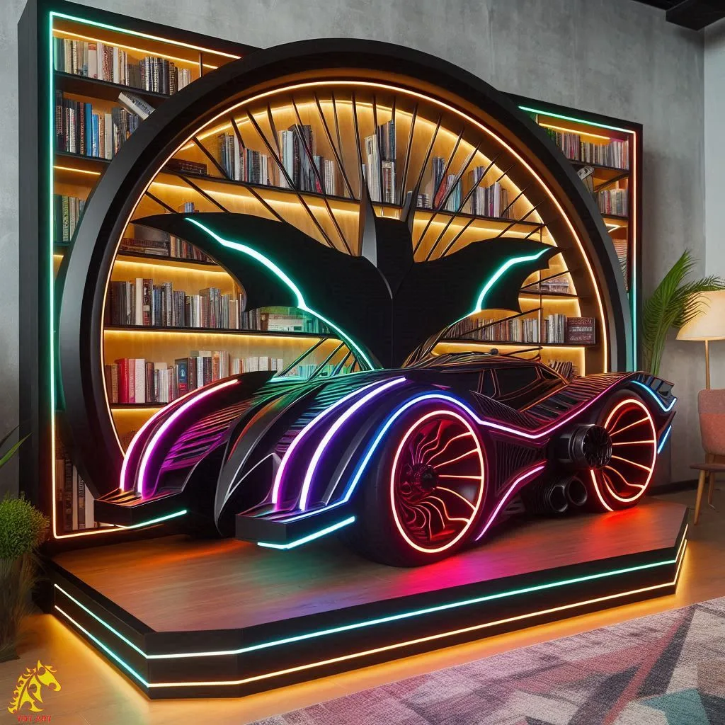 Batmobile Inspired Bookshelf Design: An Iconic Fusion of Style and Functionality