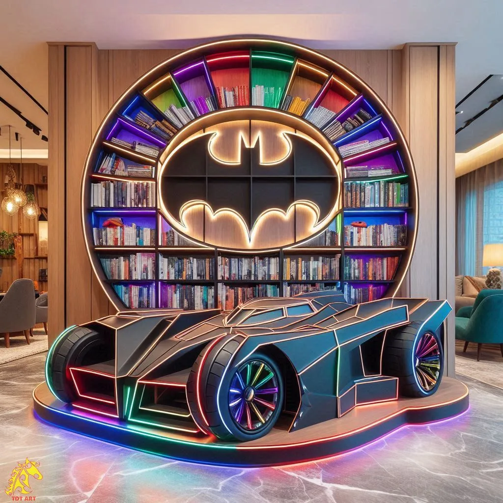 Batmobile Inspired Bookshelf Design: An Iconic Fusion of Style and Functionality