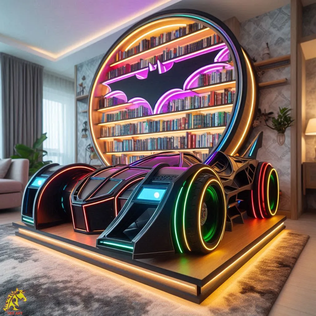 Batmobile Inspired Bookshelf Design: An Iconic Fusion of Style and Functionality