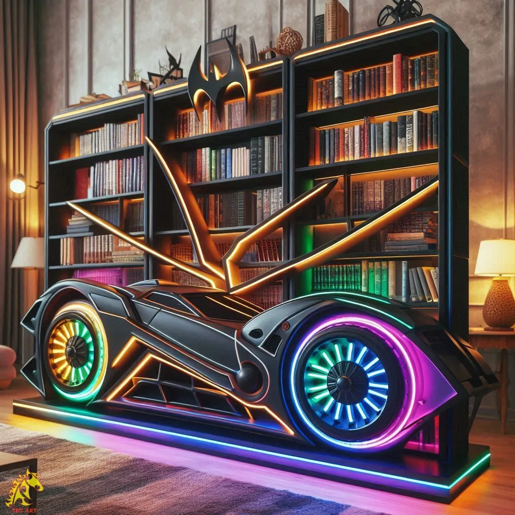 Batmobile Inspired Bookshelf Design: An Iconic Fusion of Style and Functionality