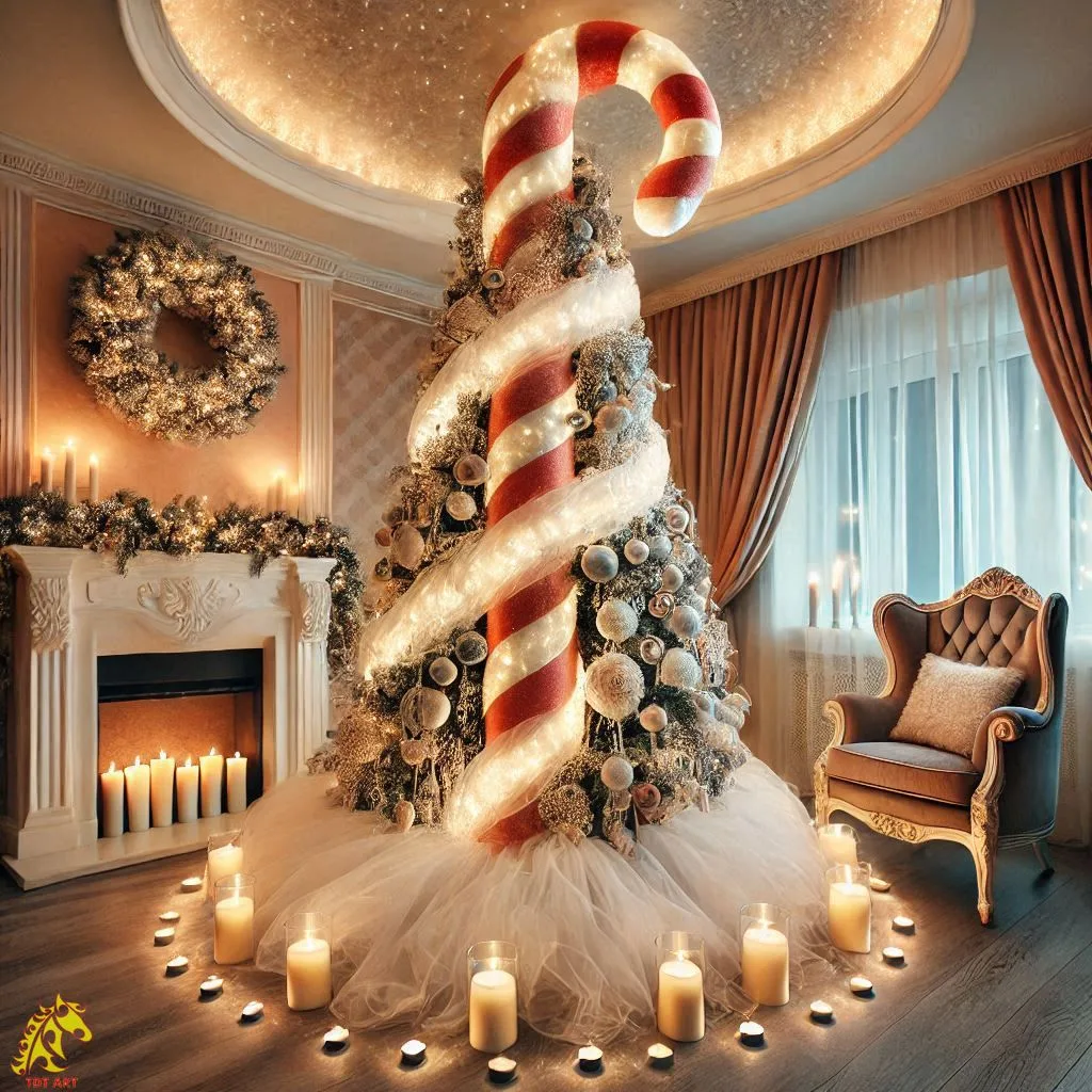 Candy Canes Christmas Tree Design: A Sweet Holiday Delight