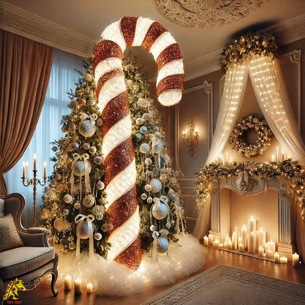 Candy Canes Christmas Tree Design: A Sweet Holiday Delight