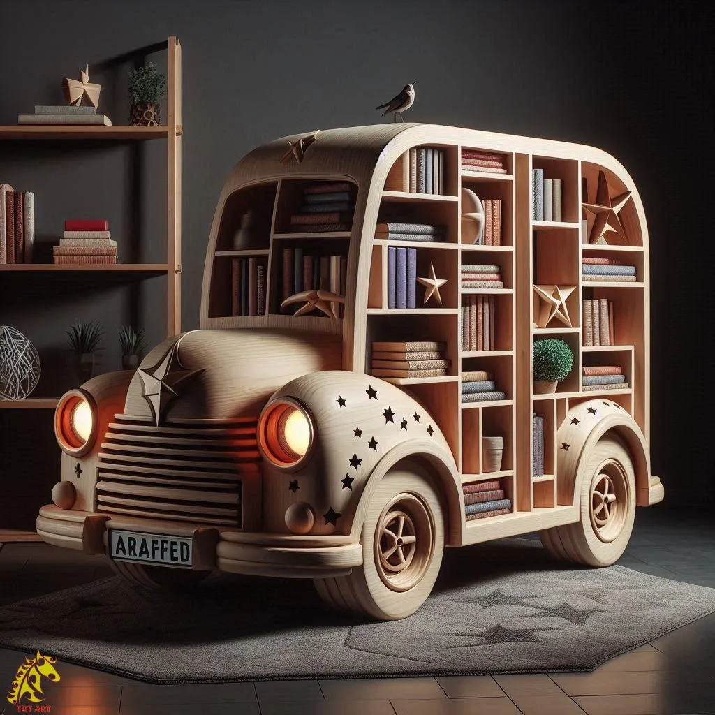 Car-Shaped Bookshelf Design: Inventive Concepts for Automobile Enthusiasts