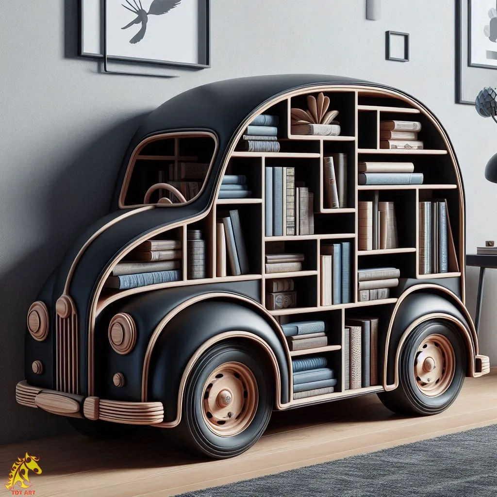 Car-Shaped Bookshelf Design: Inventive Concepts for Automobile Enthusiasts