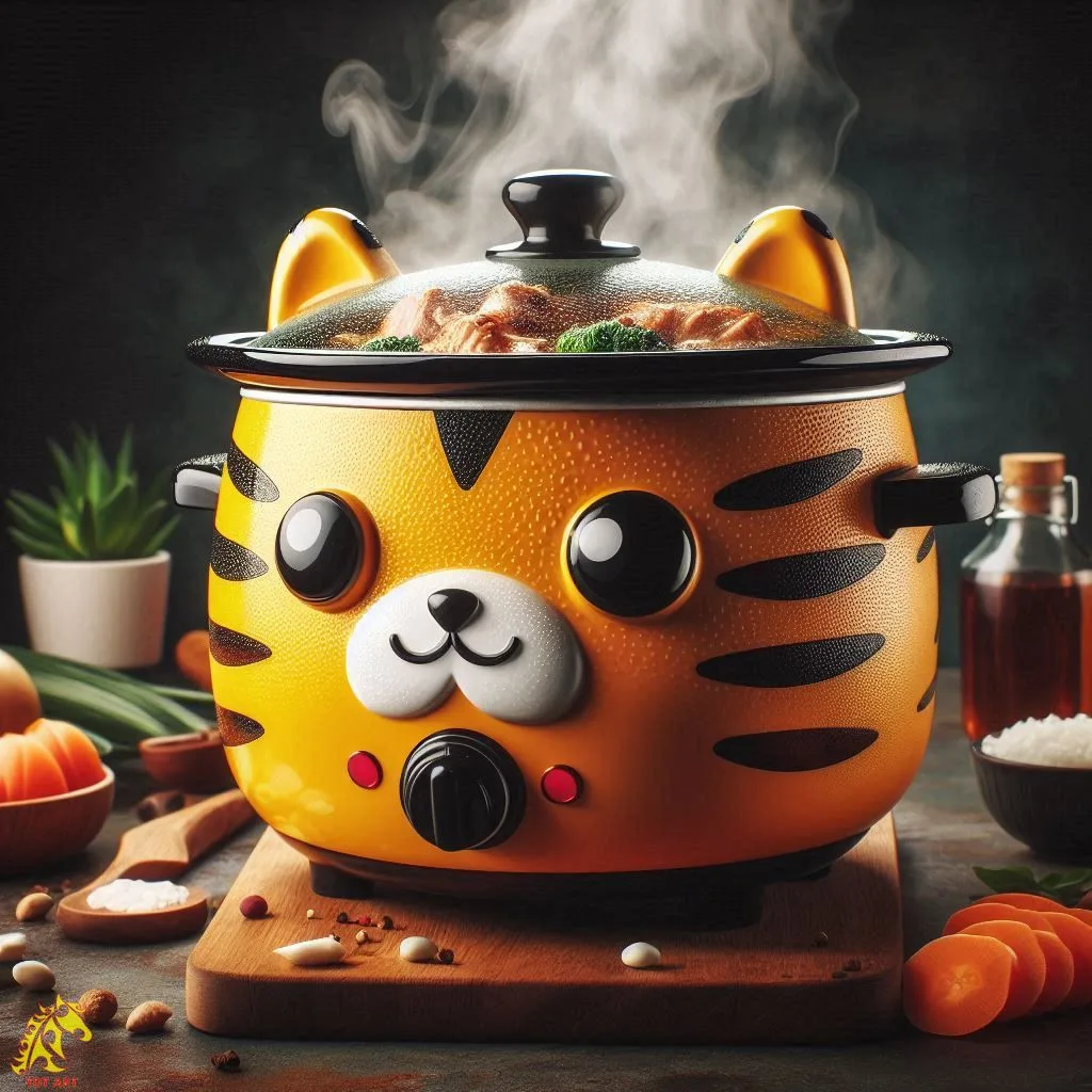 Charming Tiger-Shaped Slow Cooker Design: Ideal for Social Events!