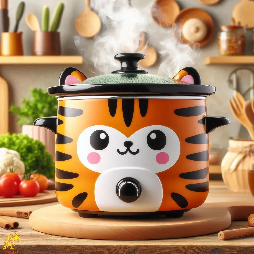 Charming Tiger-Shaped Slow Cooker Design: Ideal for Social Events!