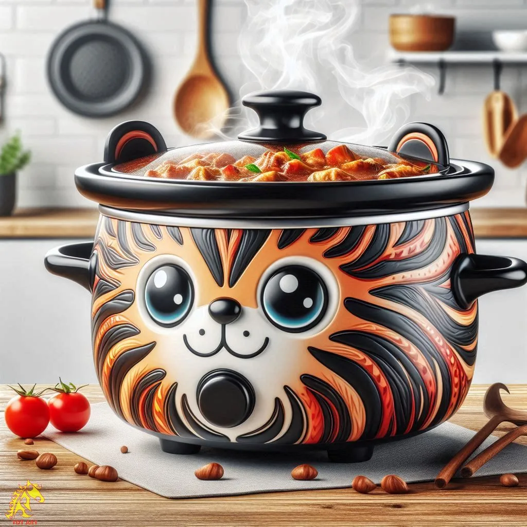 Charming Tiger-Shaped Slow Cooker Design: Ideal for Social Events!