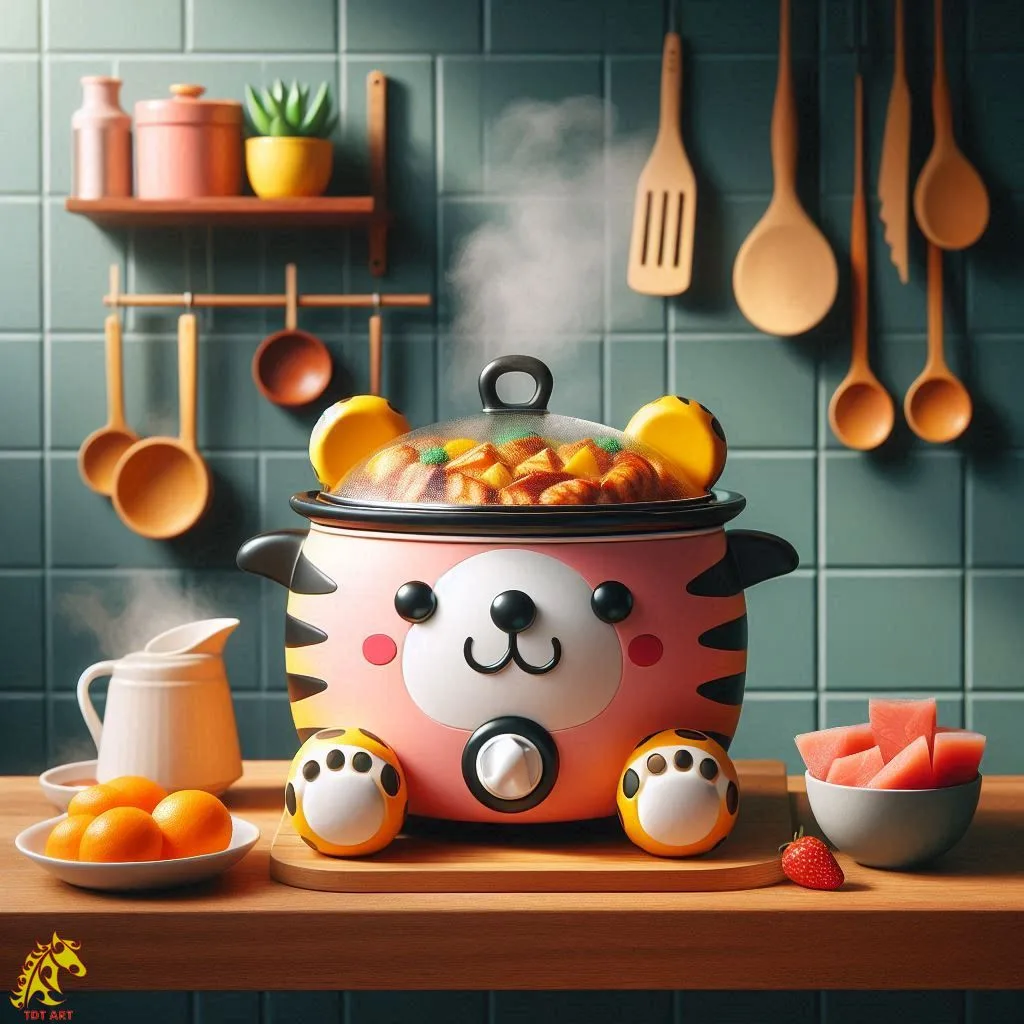 Charming Tiger-Shaped Slow Cooker Design: Ideal for Social Events!