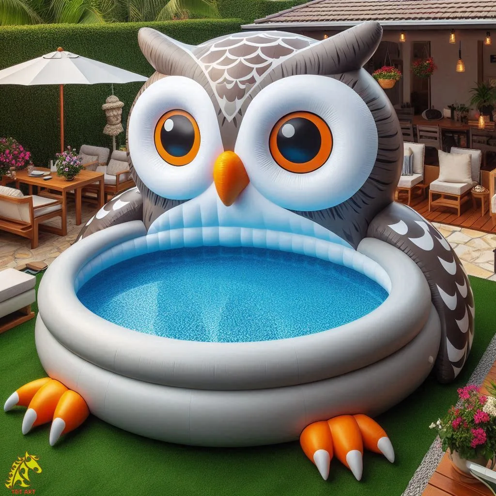 Giant Owl Inflatable Pool Design: A Statement Piece for Summer Fun