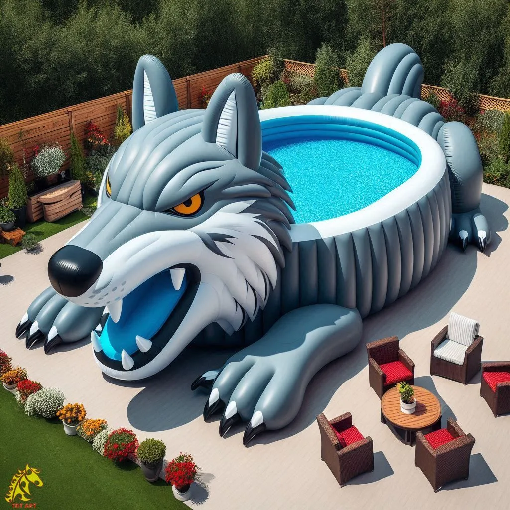 Giant Wolf Inflatable Pool Design: A Bold and Unique Addition to Your Backyard Fun