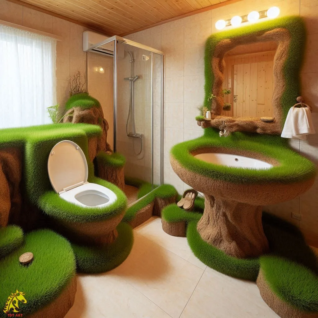 Grass-Inspired Bathroom: Transform Your Space with Grass Walls