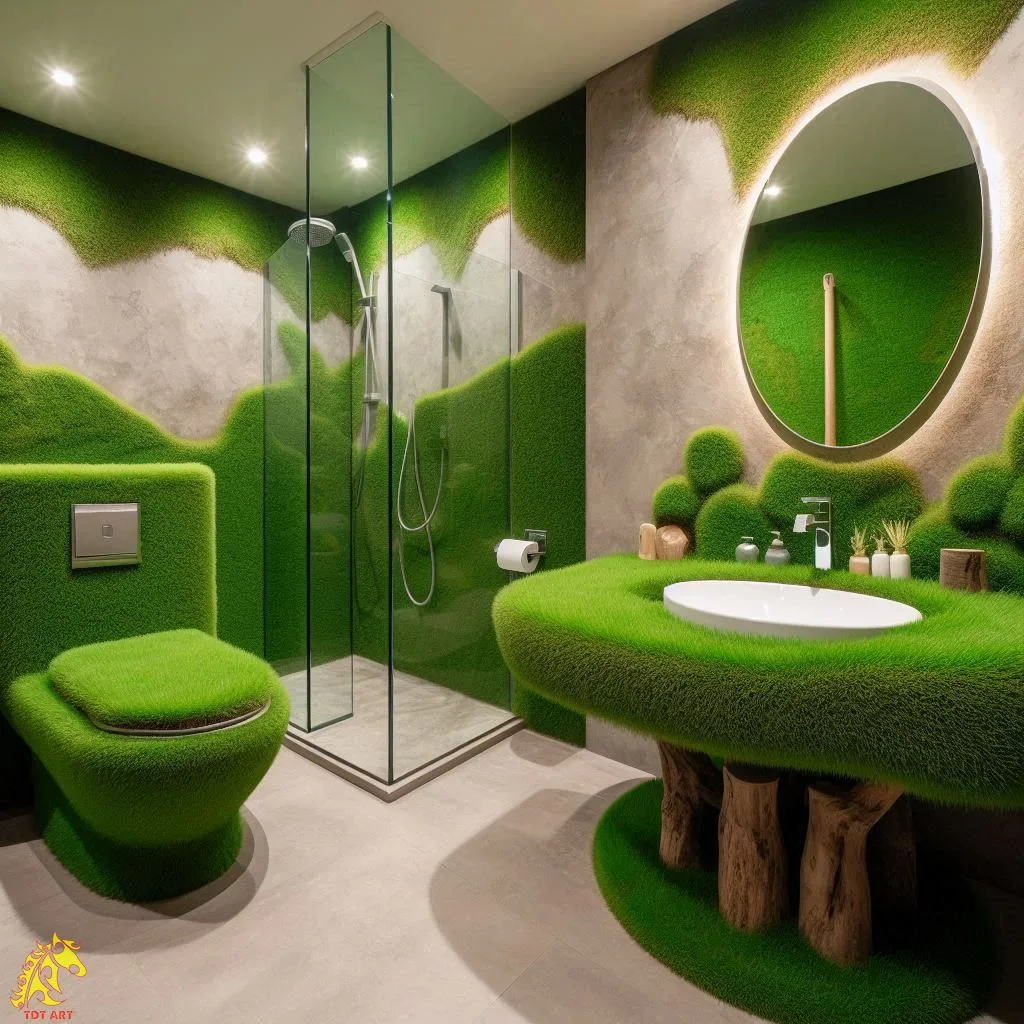 Grass-Inspired Bathroom: Transform Your Space with Grass Walls