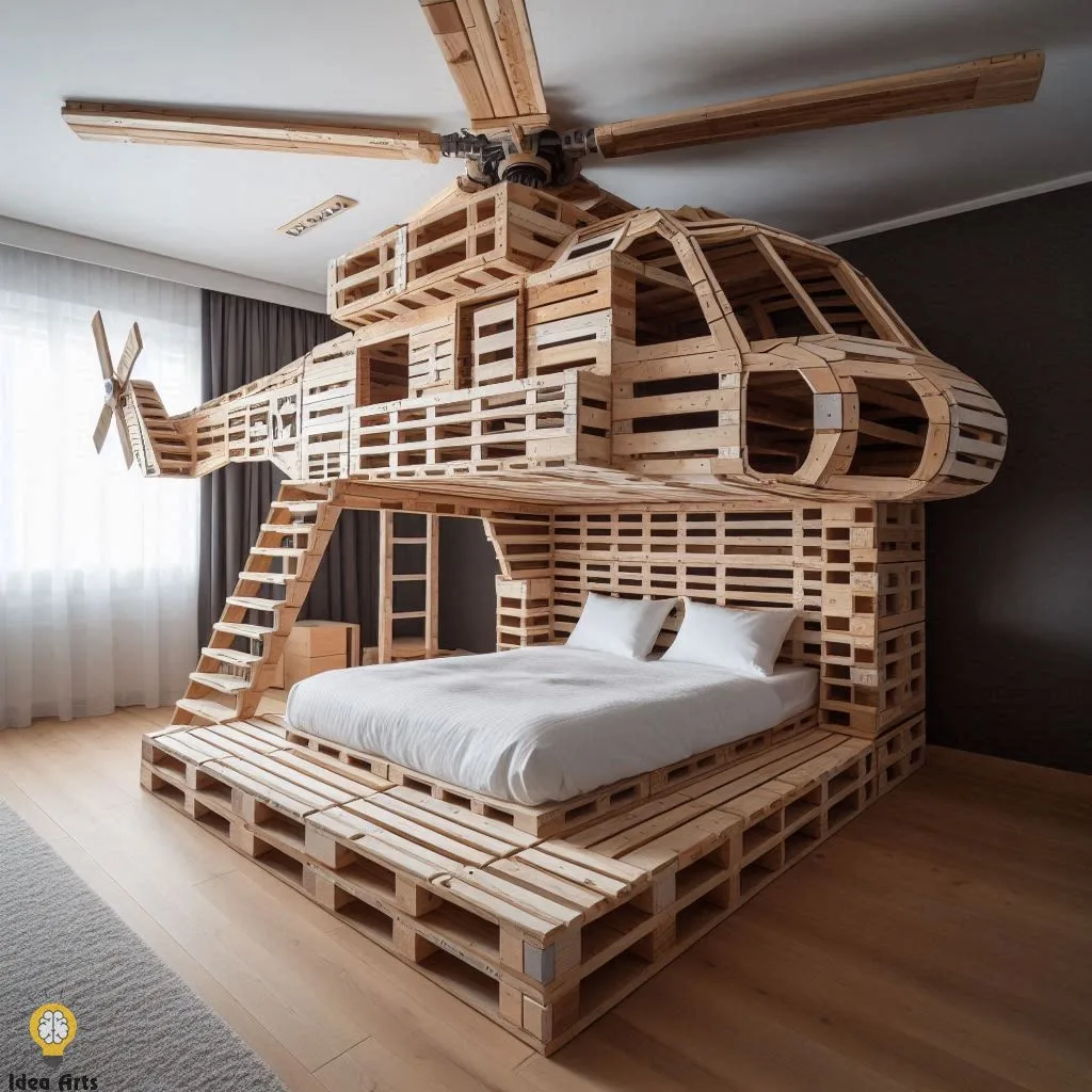 Fly with Helicopter Inspired Pallet Bunk Bed
