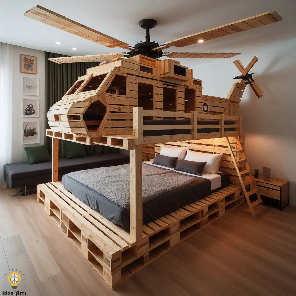 Fly with Helicopter Inspired Pallet Bunk Bed