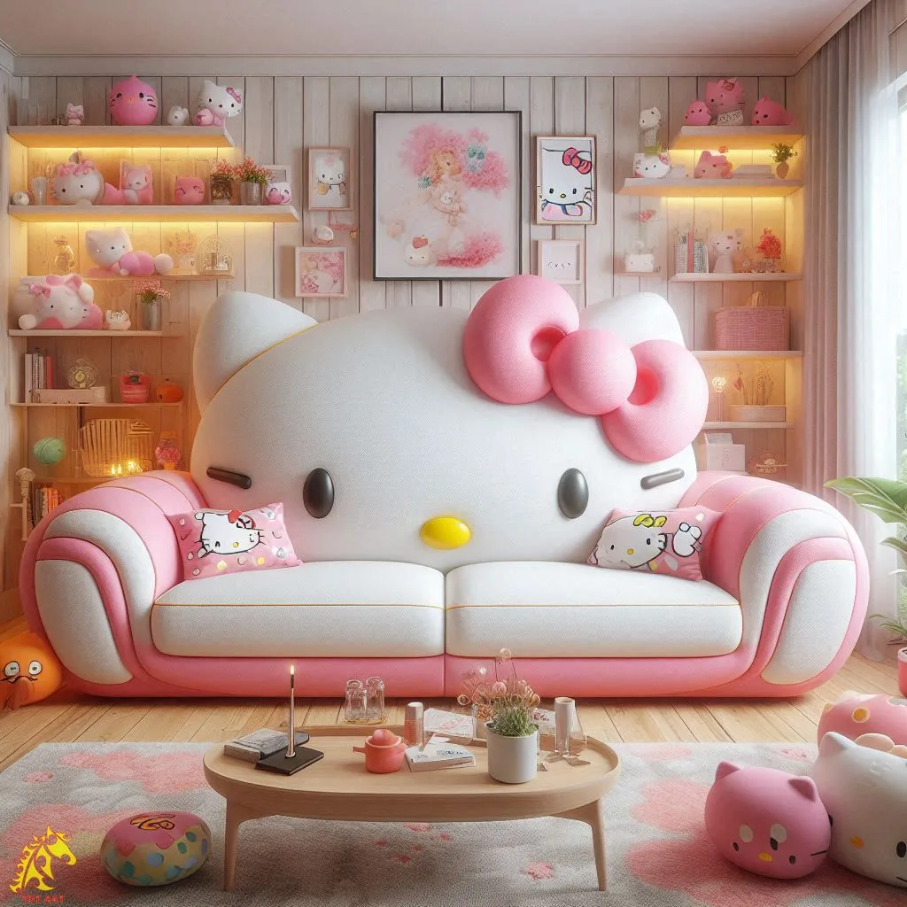 Hello Kitty-Inspired Sofa: Whimsical Charm for Your Living Space