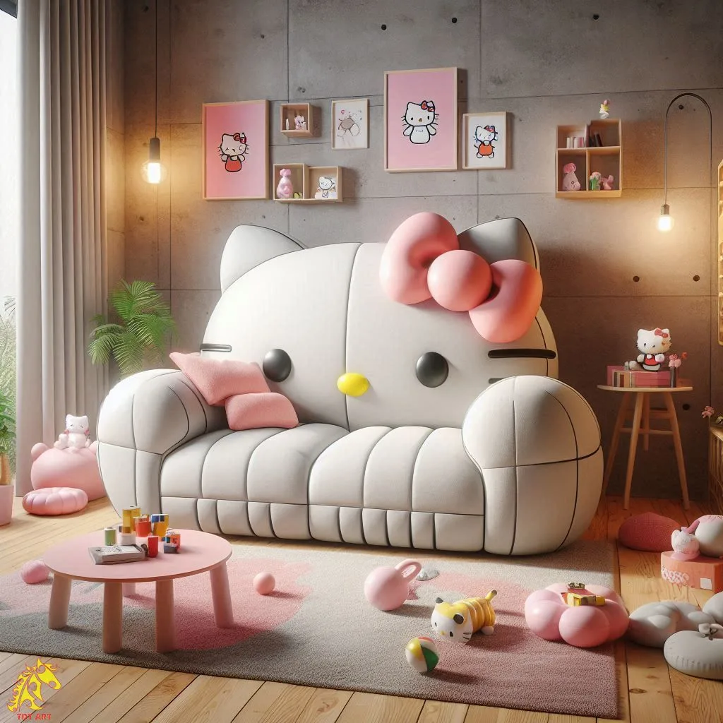 Hello Kitty-Inspired Sofa: Whimsical Charm for Your Living Space