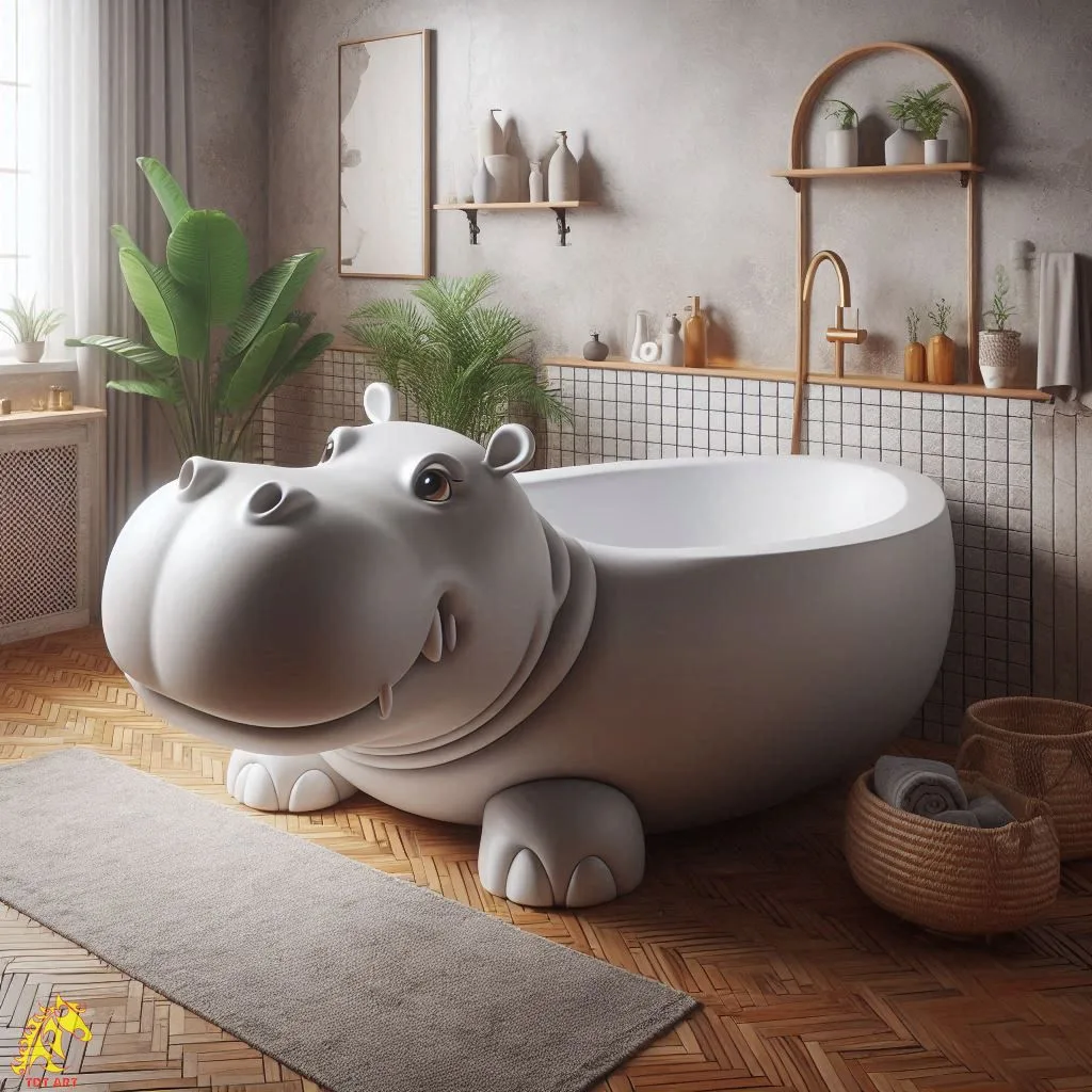 Hippo Shaped Bathtub Design – A Playful Touch to Your Bathroom