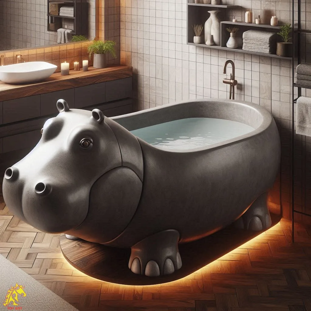 Hippo Shaped Bathtub Design – A Playful Touch to Your Bathroom