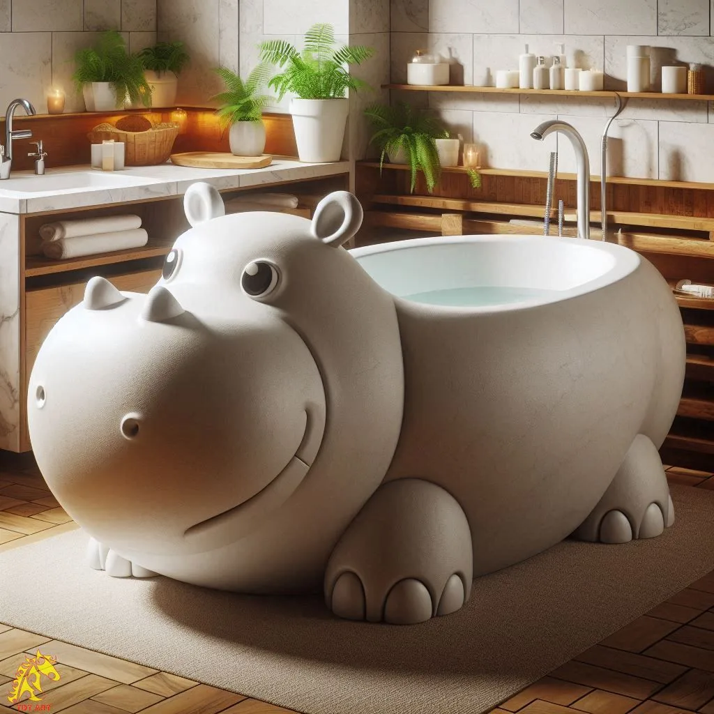 Hippo Shaped Bathtub Design – A Playful Touch to Your Bathroom