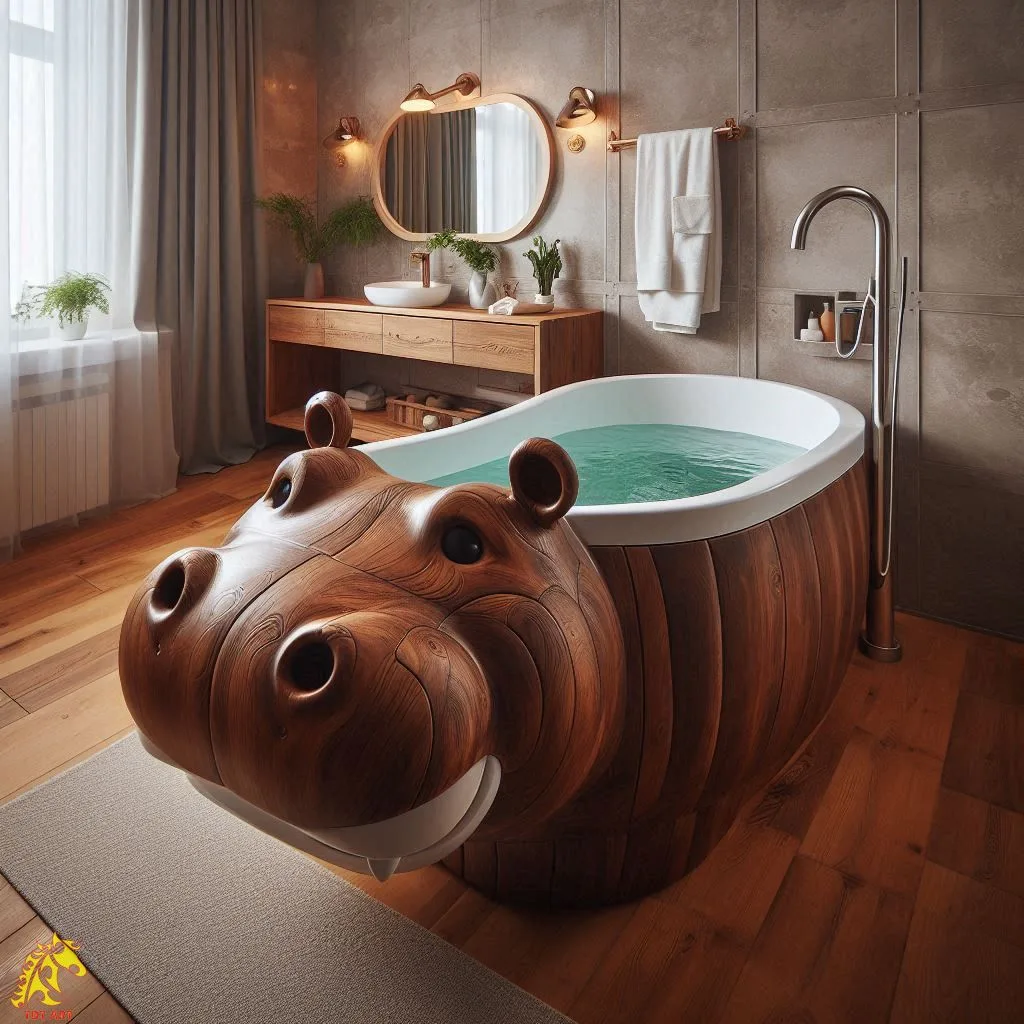 Hippo Shaped Bathtub Design – A Playful Touch to Your Bathroom