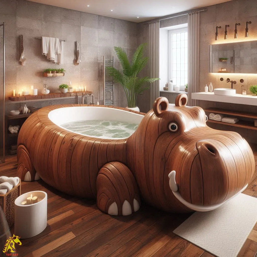 Hippo Shaped Bathtub Design – A Playful Touch to Your Bathroom