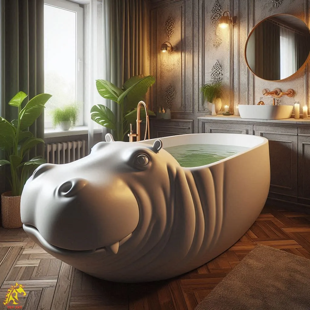 Hippo Shaped Bathtub Design – A Playful Touch to Your Bathroom