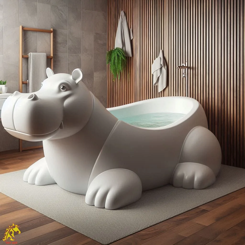 Hippo Shaped Bathtub Design – A Playful Touch to Your Bathroom