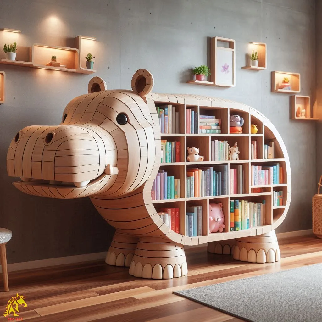 Hippo Shaped Bookshelf Design: Adding Whimsy and Functionality to Your Space