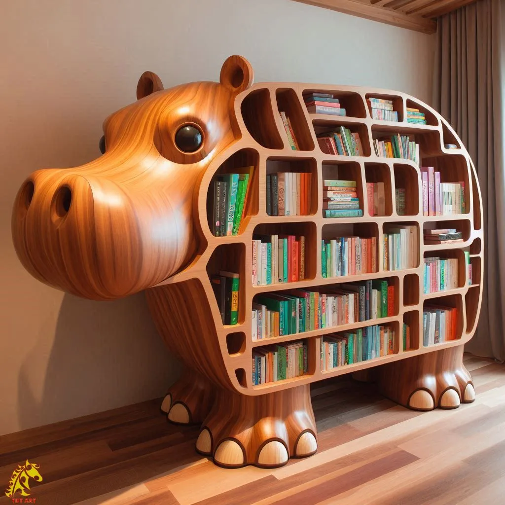 Hippo Shaped Bookshelf Design: Adding Whimsy and Functionality to Your Space