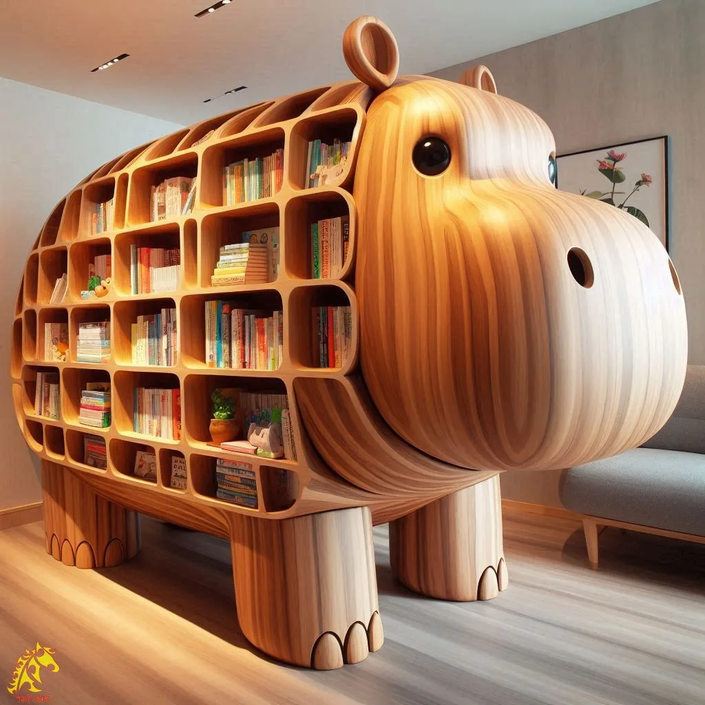 Hippo Shaped Bookshelf Design: Adding Whimsy and Functionality to Your Space