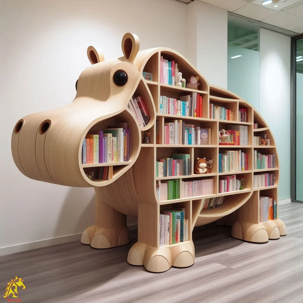 Hippo Shaped Bookshelf Design: Adding Whimsy and Functionality to Your Space