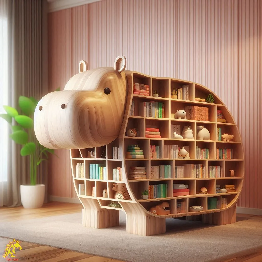 Hippo Shaped Bookshelf Design: Adding Whimsy and Functionality to Your Space