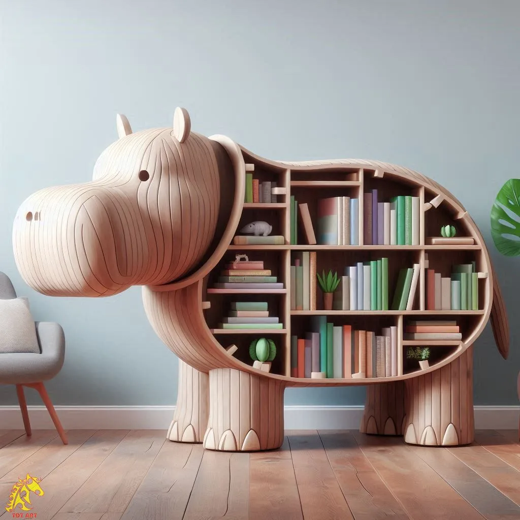 Hippo Shaped Bookshelf Design: Adding Whimsy and Functionality to Your Space