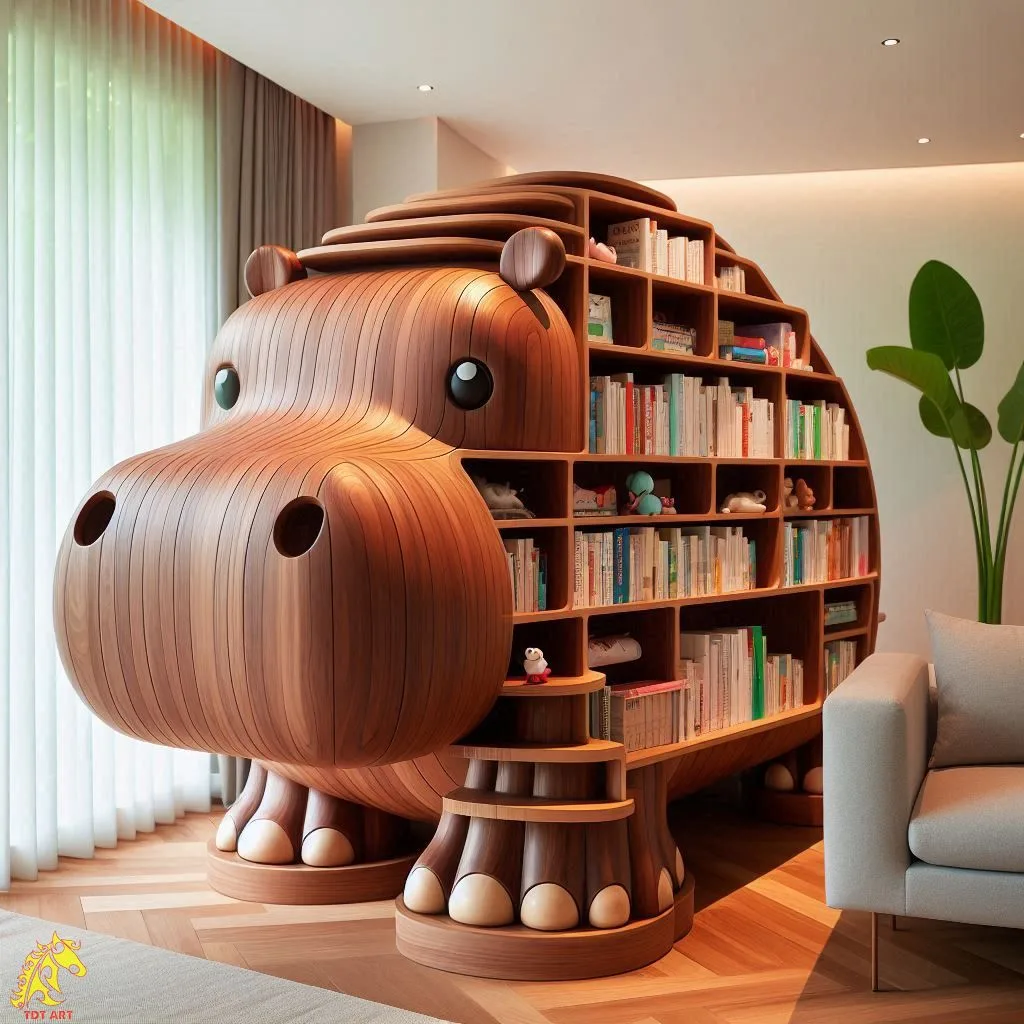 Hippo Shaped Bookshelf Design: Adding Whimsy and Functionality to Your Space