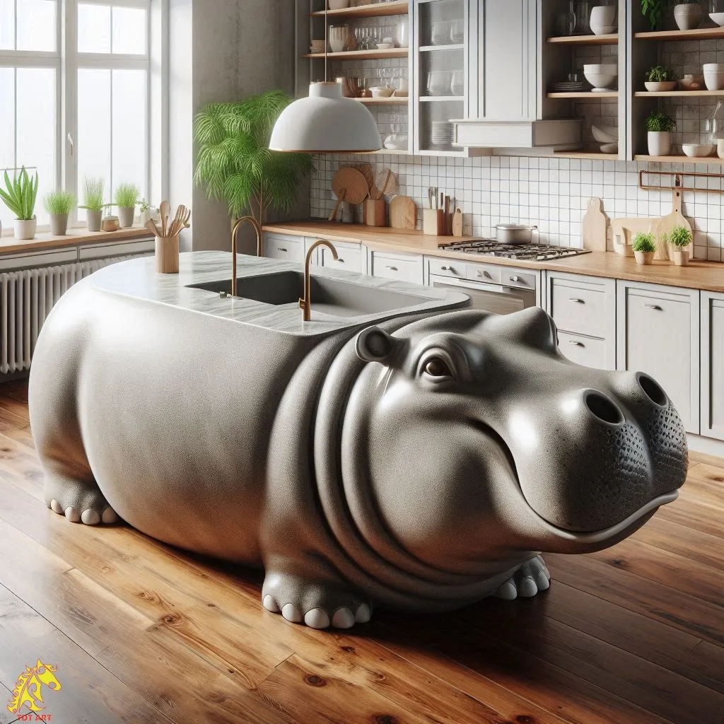 The Hippo Shaped Kitchen Island Design: A Playful Yet Functional Centerpiece for Modern Kitchens